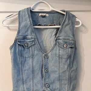 American Eagle Outfitters Blue Denim Vest